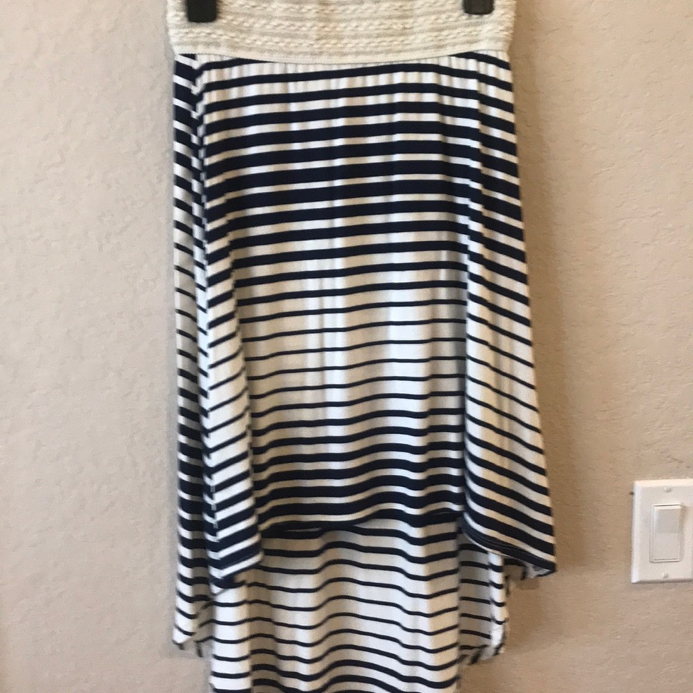 Girls Size 10 skirt navy blue and cream skirt